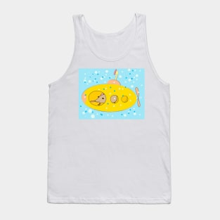 Cute shrew (mouse) in a yellow submarine. Tank Top